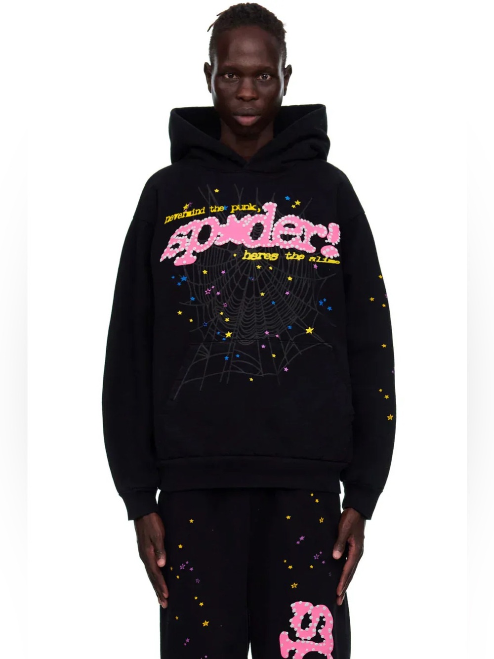 Sp5der P*NK V2 Hoodie Black Size Medium